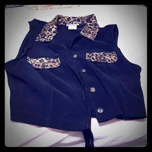 Punk cheetah button up vest